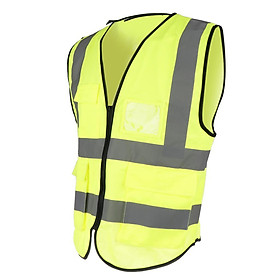 Hi-Vis Safety Vest Reflective Night Security Waistcoat Jacket Fluorescent Yellow and Orange