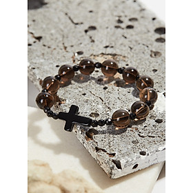 Vòng Tay Mân Côi Đá Thạch Anh Khói Hạt 10mm, Ni 52mm - Ngọc Quý Gemstones