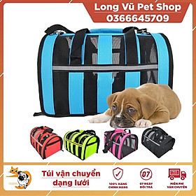 Túi vận chuyển dạng lưới cho chó mèo, thú cưng dưới 8kg (giao màu ngẫu nhiên)