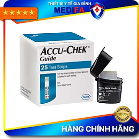 Hộp 25 Que Thử Đường Huyết Accu-Chek Guide, Date Xa, NK Chính Ngạch