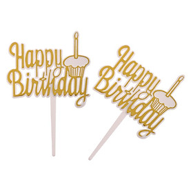 Pack of 12 Happy Birthday Cake Topper Cupcake Picks Home Party Cake Centerpieces