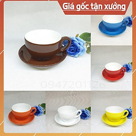 CỐC LY SỨ CAPUCHINO 280M CỐC CÀ PHÊ 280ML NHIỀU MÀU LỰA CHỌN GỐM SỨ BÁT TRÀNG CAO CẤP - Đỏ
