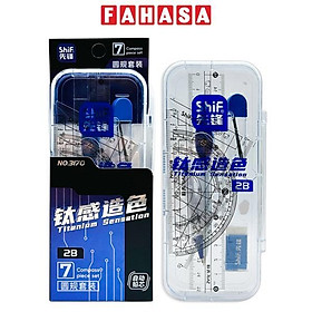 Bộ Compa Thước 7 Món - ShiF 3170 - Màu Xanh Dương