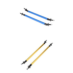 4 Pieces Front Bumper Lip Splitter Strut Rod Support Bars 200mm Golden+Blue