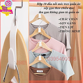 Mua Hộp 10 đầu nối móc treo quần áo xếp gọn theo chiều dọc  thu gọn không gian tủ quần áo Thông Minh Đa Năng Tiện Dụng