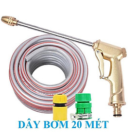 Mua Bộ dây vòi xịt nước rửa xe  tưới cây . tăng áp 3 lần  loại 20m 206701-3 đầu đồng cút+ tặng đai