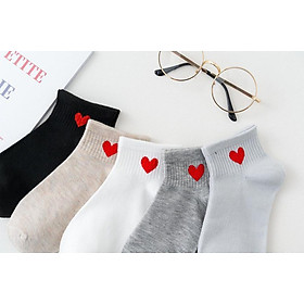 Tất vớ dành cho các bạn nữ họa tiết trái tim phong cách hàn quốc unisex TN07