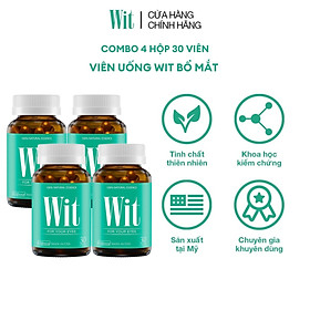 [Tặng Hộp 15v] Combo 4 Hộp 30v - Viên Uống Bổ Mắt WIT Ecogreen Giảm Mỏi Mắt, Tăng Cường Thị Lực Mắt Cho Bé & Người Lớn