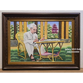 Tranh đá tưn nhiên Bác Hồ ngồi viết di chúc -TD002