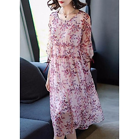 Đầm Nữ Suông Họa Tiết Hoa BY4321