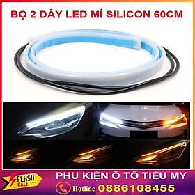 Bộ 2 dây LED mí ô tô dán đèn xi nhan nháy đuổi 60cm Silicon chống nước