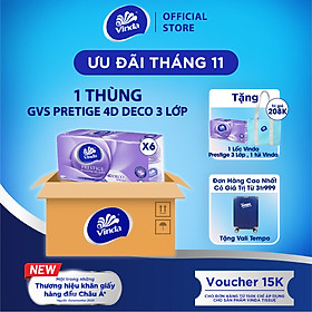 Giấy vệ sinh cao cấp Vinda Prestige 4D 3 lớp (8 Cuộn)