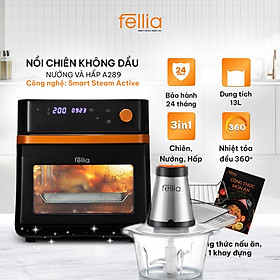 Mua Nồi chiên không dầu nướng và Hấp Fellia A289+Máy Xay Thịt Fellia-Hàng Chính Hãng