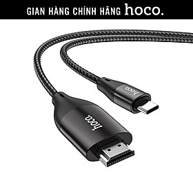 Cáp Type C ra HDMI 4K 2m Hoco UA16, dây chuyển hình ảnh âm thanh từ điện thoại sang máy chiếu, tivi hàng chính hãng