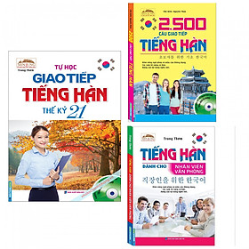 Combo Sách Học Tiếng Hàn: Tự Học Giao Tiếp Tiếng Hàn Thế Kỷ 21 + 2500 Câu Giao Tiếp Tiếng Hàn + Tiếng Hàn Dành Cho Nhân Viên Văn Phòng-Tặng Bookmark PĐ