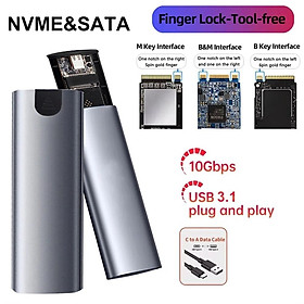 Mua Hộp Box đựng ổ cứng đa năng SSD M2 NVME và M2 SATA NGFF kèm cáp USB A và Type C kèm theo - Hàng chính hãng