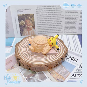 Mô hình pokemon pikachu bãi biển mùa hè đồ chơi trang trí
