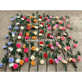 Mua Dây hoa Hồng leo giả - Nhiều màu sắc – Dài 1m7 –Thân lõi thép dễ uốn decor theo ý thích - Cây giả  hoa lụa trang trí DIY