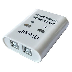 Manual Sharing Switch multiple computer 1 to 2 White