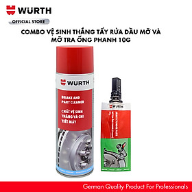 Wurth Combo Vệ Sinh Thắng Tẩy Rửa Dầu Mỡ Và Mỡ Tra Ắc Phanh Gói 10g Dùng