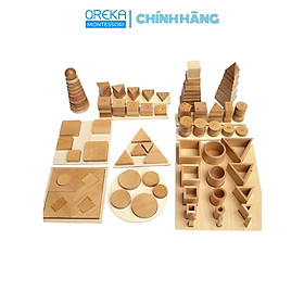 Đồ chơi trẻ em Oreka Montessori Bộ các dạng và khối hình học - 0390700