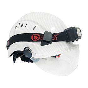 Mũ bảo hiểm bằng sợi carbon darlingwell carb6x với kính bảo hộ đèn led ce abs hardhat visor ansi công việc công nghiệp màu: bwhite cv bk light