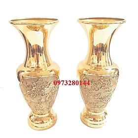 Mua Lọ hoa Lục Bình Mai Đào bằng đồng nguyên chất cao 27 cm
