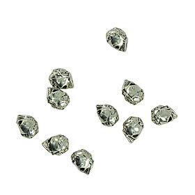 10 Pieces Antiqued Skull Head with Rose Flower Loose Beads Tibetan Silver Spacer For Jewelry Making Crafts
