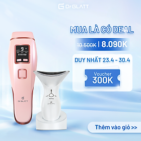 Set máy triệt lông mini đa năng và máy massage mặt - triệt lông vĩnh viễn, nâng cơ chống nhăn, tăng sinh collagen DR GLATT