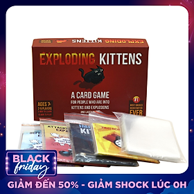 Combo Bài Mèo Nổ Exploding Kittens + 4 Bản Mèo Mở Rộng + Bọc Bài
