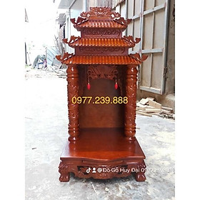 bàn thờ thần tài mái thái gỗ pơmu 61cm cánh gián