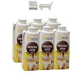 Lốc 6 hộp cà phê uống liền Nescafé Latte hộp 180ml