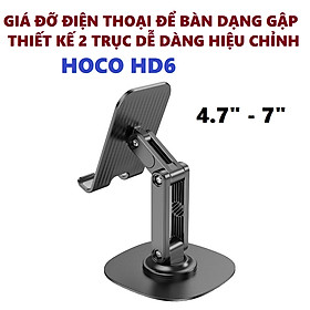 GIÁ ĐỠ ĐIỆN THOẠI ĐỂ BÀN DẠNG GẬP THIẾT KẾ 2 TRỤC CHO ĐIỆN THOẠI HOCO HD6 HD8 _ hàng chính hãng