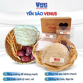 Yến sào tinh chế Venus - Tặng kèm đông trùng hạ thảo, đường phèn, táo đỏ - Quà tặng cao cấp