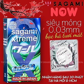 Hình ảnh Bao cao su Sagami Spearmint - Hương bạc hà - Hộp 10 chiếc