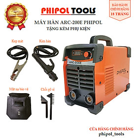 Máy hàn PHIPOL TOOLS ARC-200E chuyên hàn que 3.2 ly, dòng điện 220V, kèm nhiều phụ kiện - Hàng Chính Hãng