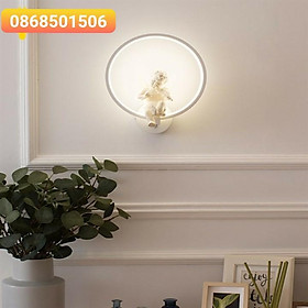 Đèn Led treo tường gắn tường nhà cầu thang Led 8W 3 chế độ màu 220V Thiên thần Viền Trắng