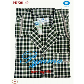Bộ Pyjama HUONGTAM Kate tay dài nam cao cấp(PDK01N13). Chất liệu Kate loại tốt: mềm mại, thoáng mát, không phai màu