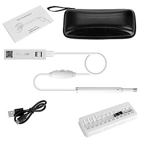 Wireless Otoscope WiFi Endoscope Camera 5.5mm HD 720P Lens Visual Ear Cleaning Earpick with 6 Adjustable LED Lights for IOS Androi