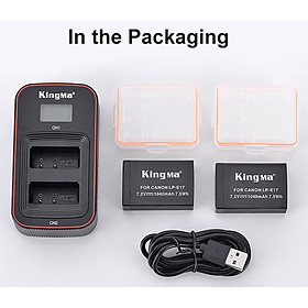 Pin sạc Kingma Ver 3 cho Canon LP-E17 Sạc Type C siêu nhanh, Hàng chính hãng - Combo 1 2 pin 1 sạc đôi