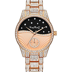 Fashion Women Watch Alloy Case Band Analog Wrist Watch Diamond Waterproof Quartz Watch