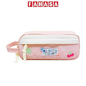 Bóp Viết Vải Chần Bông Thêu Họa Tiết Cherry - Yescholar 9400 - Màu Hồng
