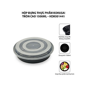 Hộp đựng thực phẩm Kokusai tròn cao 1500ml, dùng được cho lò vi sóng – HDK001441 - Hàng chính hãng
