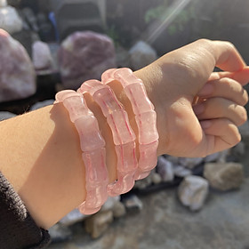 Vòng tay thạch anh hồng đốt trúc NHASAN VHK Mang lại may mắn, tài lộc, sức khỏe cho người mệnh Hỏa, Thổ - 11ly