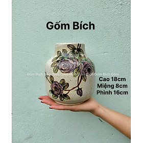 Mua Bình Hoa Lọ Hoa Dáng Bóng Đèn Nhỏ Để Bàn Gốm Sứ Bát Tràng - Gốm Bích