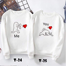 Áo đôi thu đông bắn trái tim