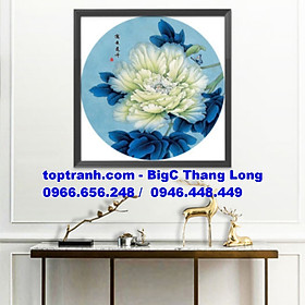 Mua Tranh thêu chữ thập bông hoa mẫu đơn xanh DX1129 chưa thêu