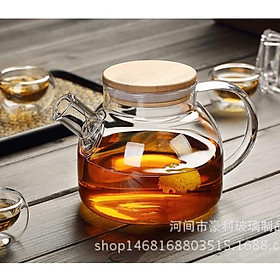 Mua Ấm thuỷ tinh nắp gỗ tre 1L