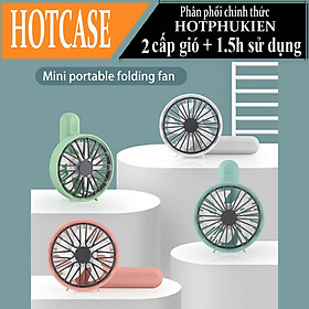 Quạt fan cầm tay xoay 180 độ hiệu HOTCASE Yase YS-2205A - Gấp gọn khi không sử dụng, 3 mức tốc độ gió, thời gian hoạt động lên lên đến 1.5h - Hàng nhập khẩu