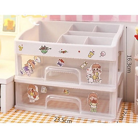 Mua Tủ Nhựa Mini Để Bàn Đựng Đồ Đa Năng Nhiều Ngăn Kéo Kèm Sticker